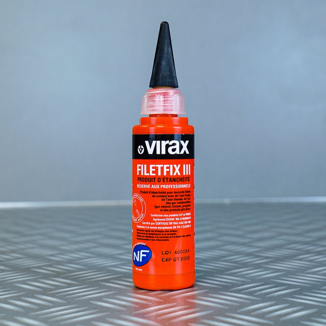 Avec le Filetfix III, réf 262600, soyez assuré(e) d'une étanchéité parfaite des raccords filetés, en seulement 5 min, jusqu'à 50 bars de pression 💪

✅ Application simple et précise avec le bec verseur.

➕ Produit :
Vous pouvez repositionner les éléments pendant 3 min!

#virax