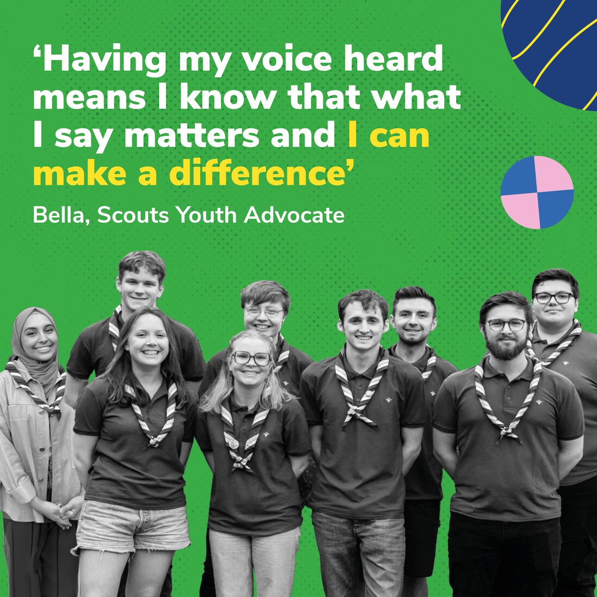 Calling Scouts aged 18-24! Our Youth Advocate recruitment is now open.
 
Are you passionate about making a positive impact? Do you want to develop new skills? Are you enthusiastic about representing Scouts at national events? Apply now: bit.ly/3xXYRCC