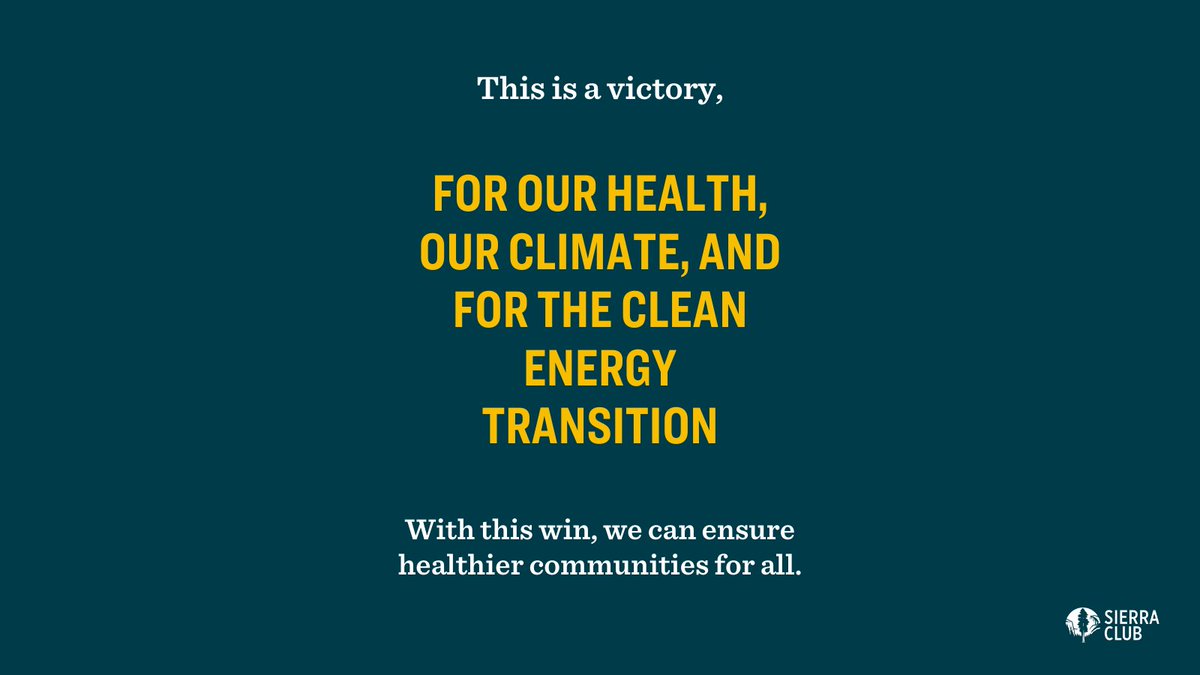 🎉🎉🎉<a href="/EPA/">U.S. EPA</a> just finalized four standards to hold the electric sector industry accountable for its pollution! These rules will save lives -  they will result in cleaner air and cleaner water for millions of people. Thank you <a href="/EPAMichaelRegan/">Michael S. Regan</a> <a href="/POTUS/">President Donald J. Trump</a>!
sierraclub.org/press-releases…