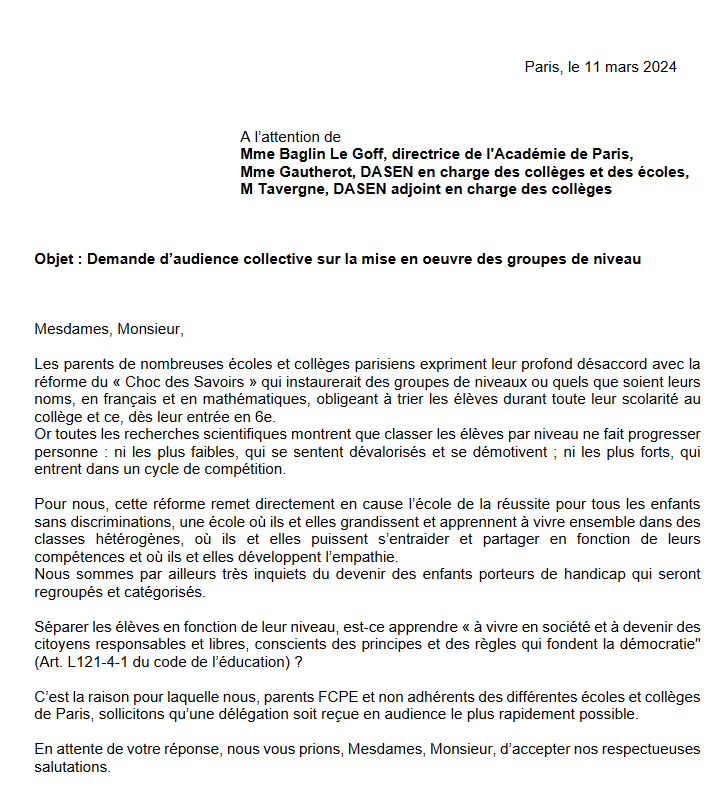 😡En cette journée Opération collège désert, un petit rappel: ➕ de la 1/2 des représentants des parents des collèges publics parisiens ont demandé une audience @Academie_Paris le 11 mars Aucune réponse à cette demande De l'ennui au mépris, il n'y a qu'un pas! @BernardBeignier