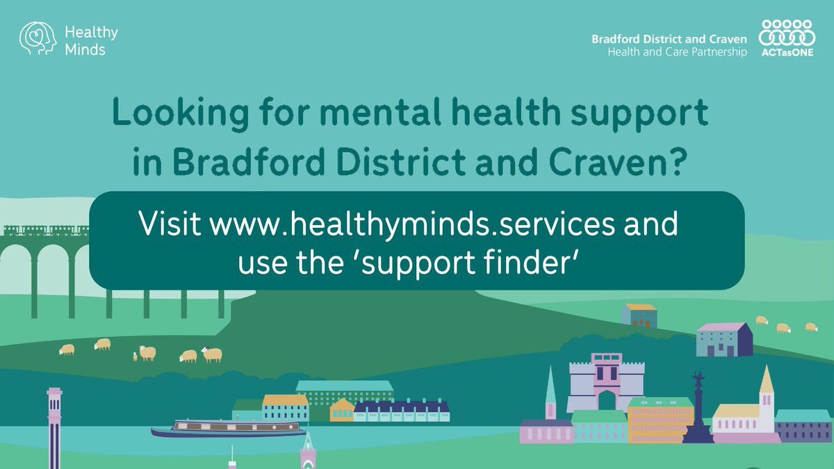 Healthy Minds is your first step to mental health support in #Bradford and #Craven. ➡️Use the ‘support finder’ to help you find the right services ➡️Find mental health support across Bradford and Craven ➡️Get mental health tips healthyminds.services   #HealthyMindsBDC