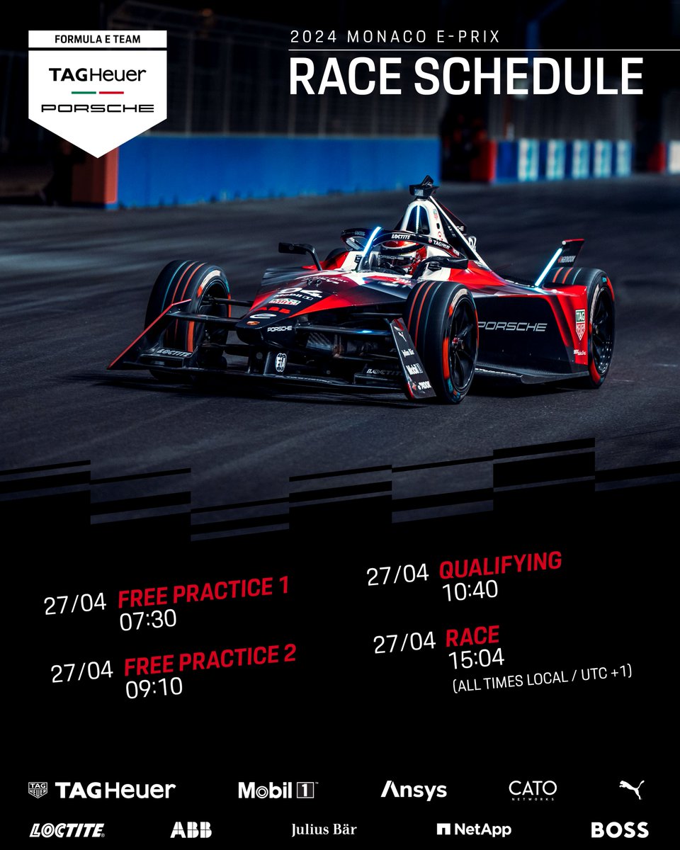 ⛔️ Don't go anywhere this Saturday! Because it will be an action-packed day at the 2024 #MonacoEPrix!

#PorscheFormulaE #Raceborn