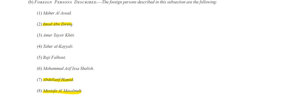 Since the Captagon Act calls basically only for more sanctions, it's unfortunate the version signed by President Biden today calls for targeting: * someone already sanctioned for their role in captagon (Imad Abu Zureiq) * someone dead (Mustafa al-Masalmeh), and * someone whose…