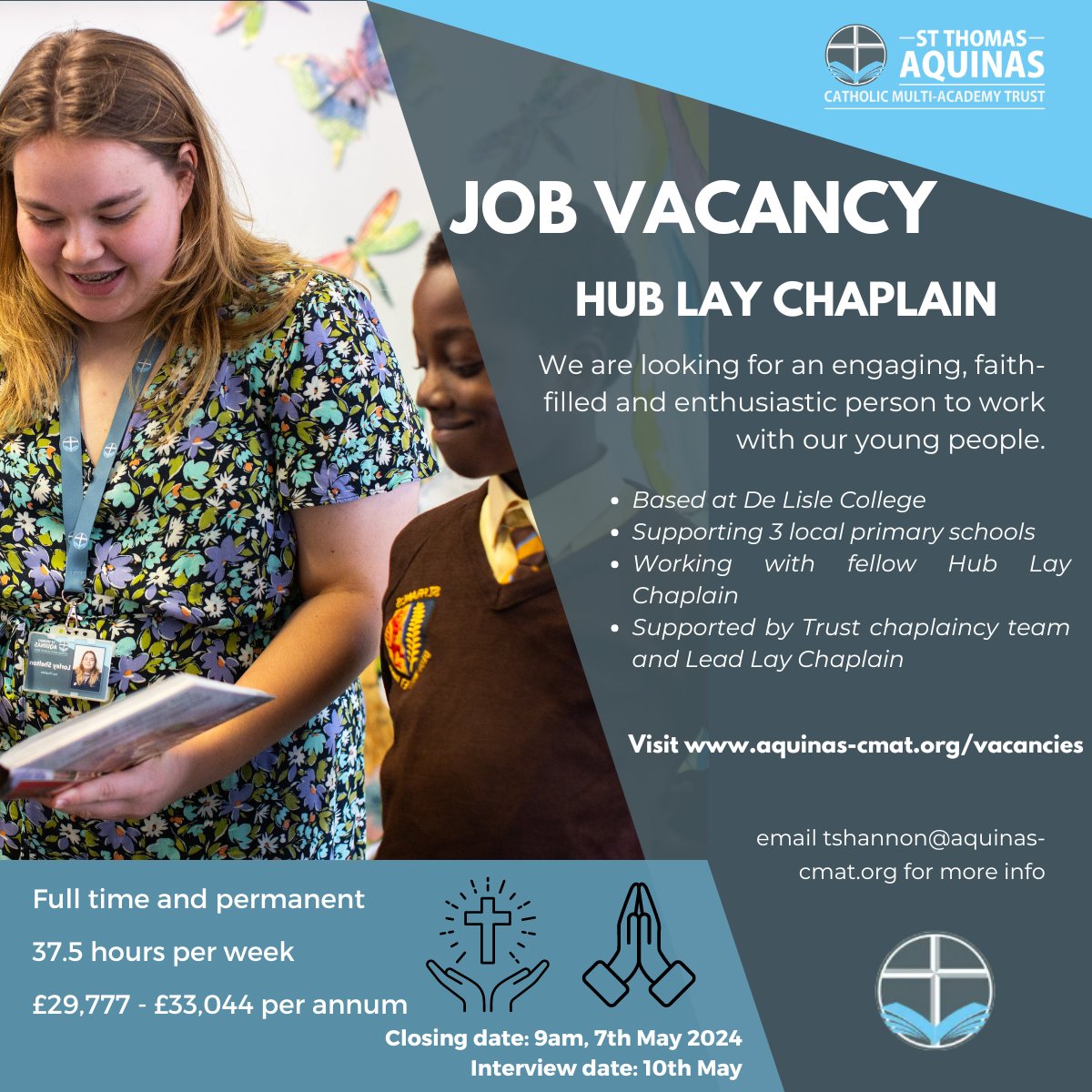 We have an exciting opportunity to join the De Lisle community, serving our college and local primary schools within the St Thomas Aquinas CMAT. If you are passionate about Catholic life & Mission, we want to hear from you!