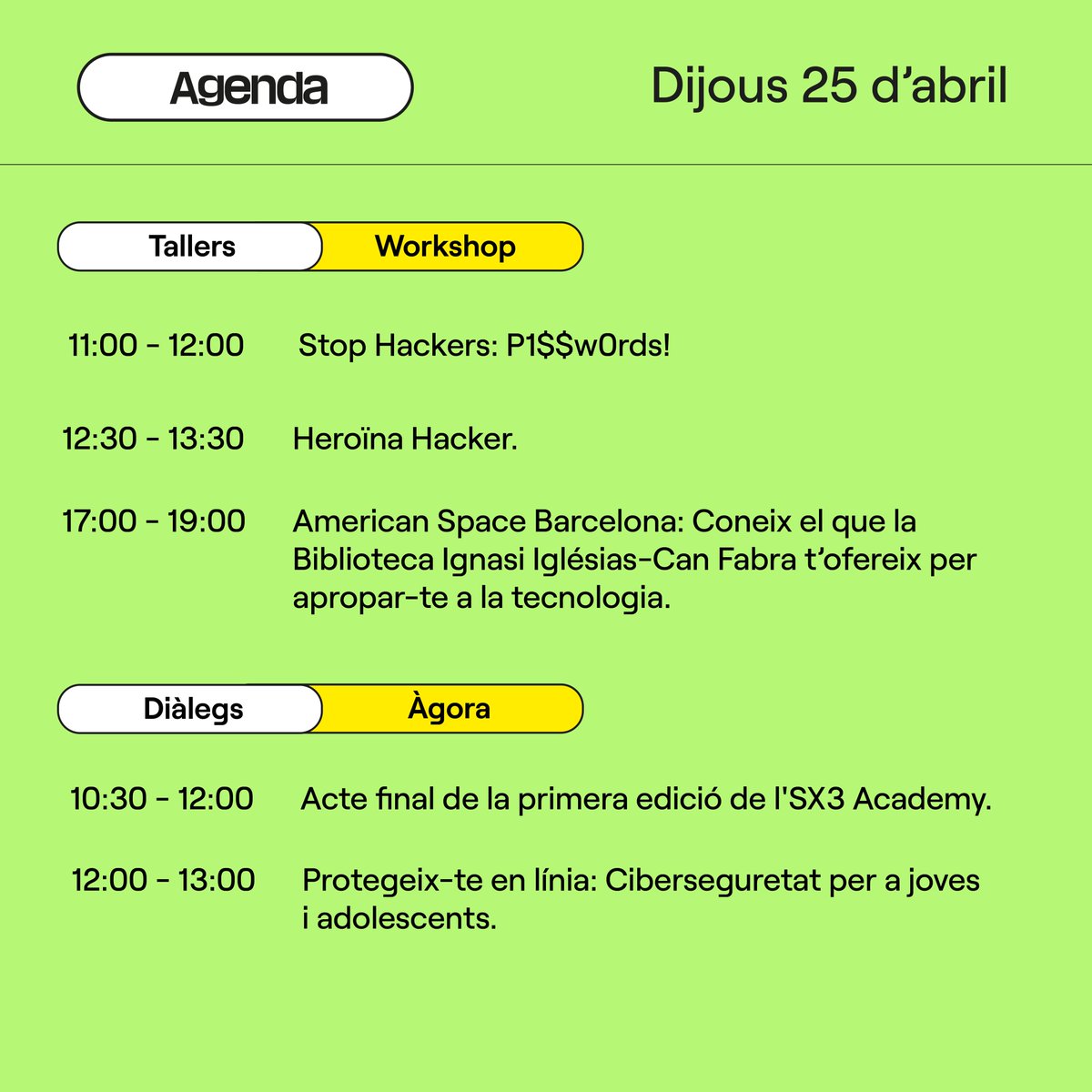 MWCapital's tweet photo. 👾 Arrenca la segona edició de la #TechAndPlay24
🤖 Descobreix les darreres tendències en innovació i participa en activitats immersives, combinant mons físics i virtuals, tallers, diàlegs i més.
T'apuntes? #TechAndPlayCommunity
🗓️ Del 25 al 28/4
📍 @fabraicoats_fic
🎟️ Gratuït i obert per a tothom!