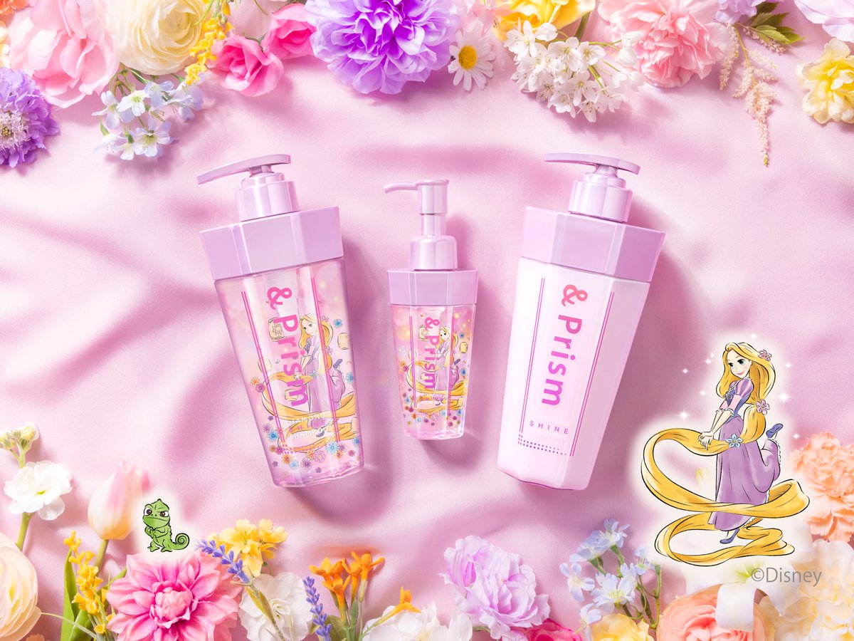 ＼ラプンツェル限定デザイン Debut💜／

&amp;Prismからラプンツェル限定デザインが新登場！
ふんわり甘いトワイライトピオニーの香り💐

うねり・ダメージケアで
長い髪もしっとりまとまるうるツヤ髪に✨
本日4月25日より順次発売開始です！

#アンドプリズム #ラプンツェル