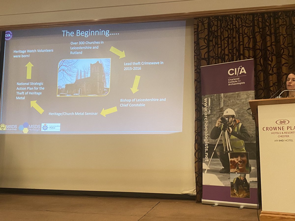 As well as doing great work for us, Jenny Kent does great stuff volunteering for @leicspolice heritage crime team. Her presentation gave an overview of the work and the rewards of volunteering with the police to champion heritage #cifa2024 #heritagecrime