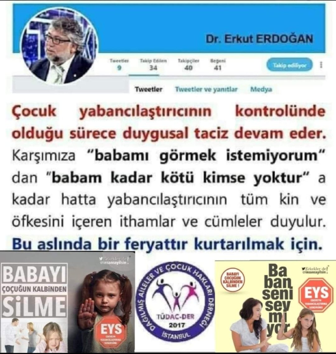 sg198554's tweet photo. #25nisanEYSfarkındalıkgünü
Özellikle küçük çocuklu boşanmalarda küçük olduğu için babayı fazla tanımadan babadan ayrılan  çocuklarda bu sistemde babalarını unutturma ve babaya  yabancılaştırılma riski daha fazla oluyor. https://t.co/RNTWOALWTr