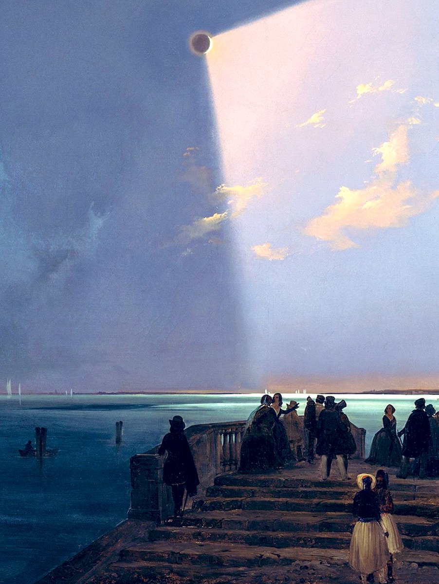 Eclipse of the Sun in Venice in July 8, 1842
 by Ippolito Caffi (Italia, 1809-1866).