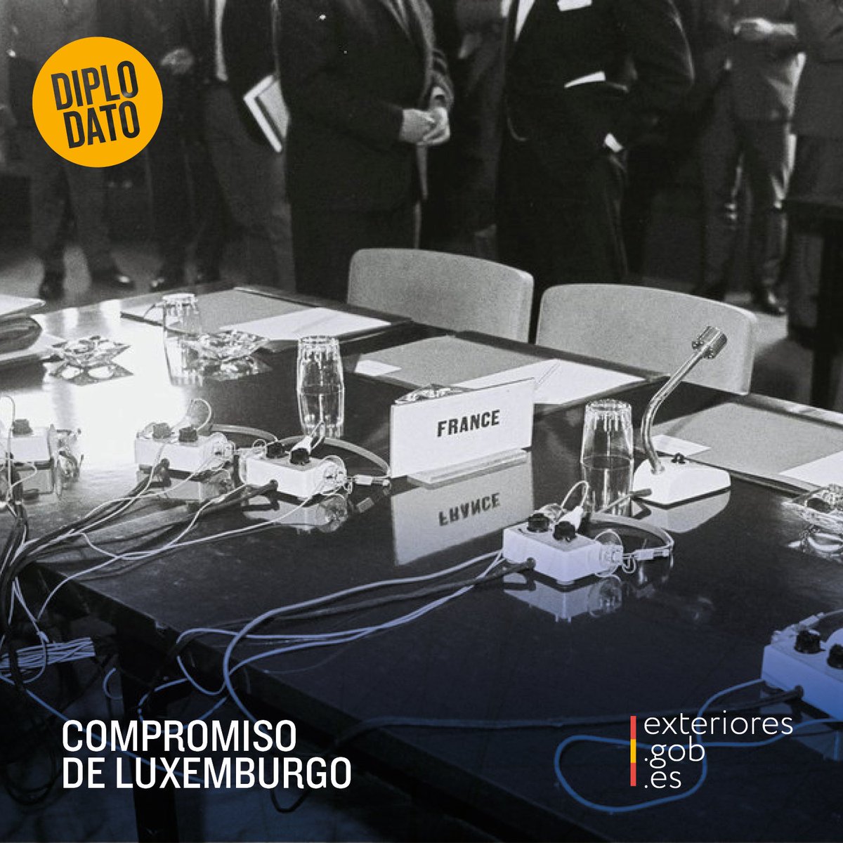 El #DiploDato de hoy habla del Compromiso de Luxemburgo. El #CompromisoDeLuxemburgo es una declaración política, adoptada por el #CAE de la #UE en 1966, relativa a las decisiones por mayoría cualificada en el Consejo y que puso fin a la denominada 'crisis de la silla vacía'.