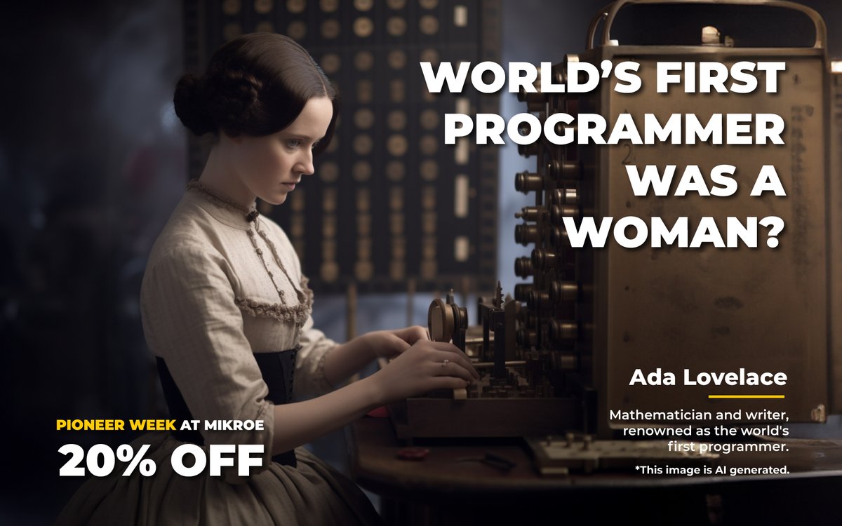 Did you know the world's first programmer was a WOMAN? ‍Today, for #PioneerWeekatMIKROE, we honor the incredible Ada Lovelace! Join us in celebrating Ada's legacy and all the inspiring women in tech! #WomenInSTEM #AdaLovelace mikroe.com/blog/world-s-f…