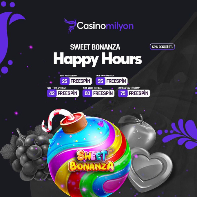 🌟75x5₺ HAPPY HOURS 🌟 💣 Her spin değeri 5₺ ! 🍭#CasinoMilyon farkı ile Sweet Bonanza Happy Hours Başladı ! 💫Bu fırsatı kaçırma ! Kazandıran adres 🌟 t2m.io/casinomilyoncom