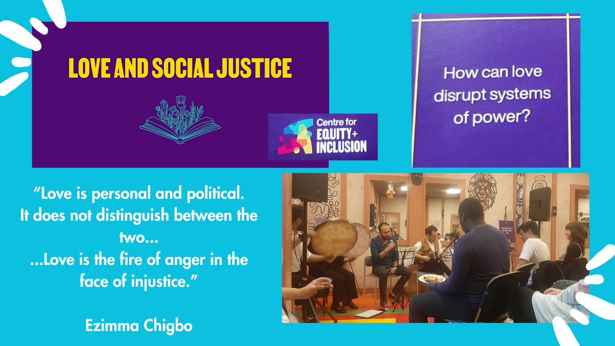 I had an amazing time @CEI_Sheffield 's event in the @Utopia_Theatre exploring the links between love & #socialjustice. Thought-provoking contributions from @tasnim_hassan_ @Daughterof_Free Ezimma Chigbo & powerful performance from Sahba Daf Ensemble with Yousef Sadat.