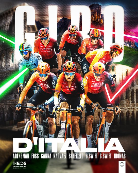 Giro d'Italia lineup graphic including all of the riders tagged.