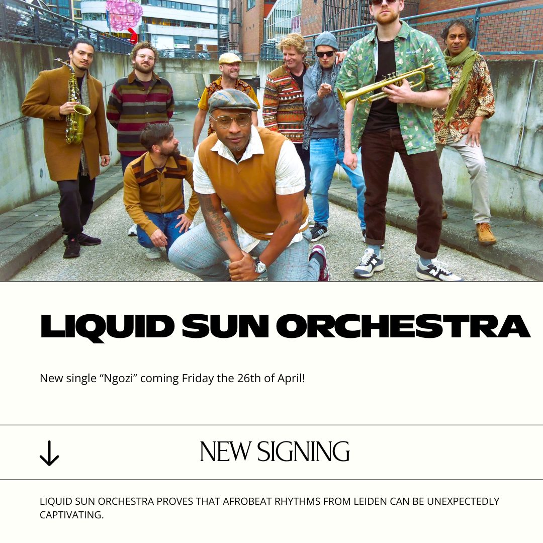 NEW SIGNING: Liquid Sun Orchestra!

Liquid Sun Orchestra proves that AFROBEAT rhythms from Leiden can be unexpectedly captivating. 

New single is coming tomorrow, get ready to dance!

#newsigning #liquidsunorchestra #afrobeat #afrogrove #globalsounds #worldmusic #AudioMaze