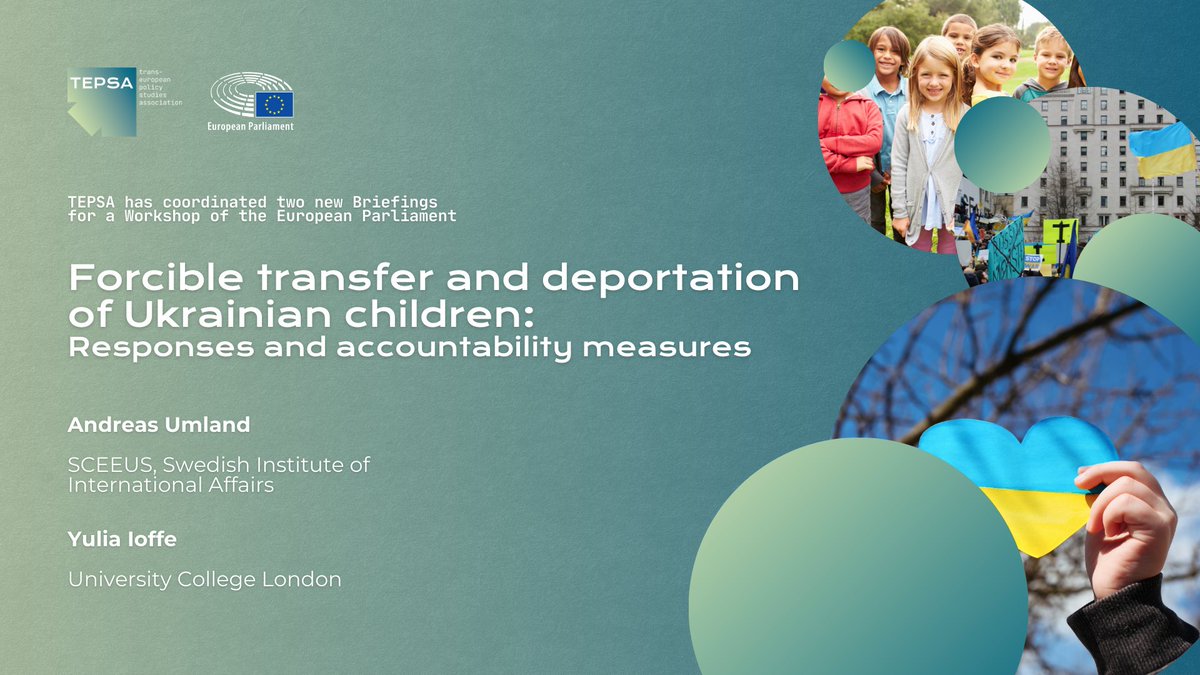 In a workshop organised on behalf of the Human Rights Subcommittee of the @Europarl_EN focusing on the forcible transfer and deportation of Ukrainian children by Russia, two briefings coordinated by TEPSA were presented 👉 europarl.europa.eu/thinktank/nl/d…