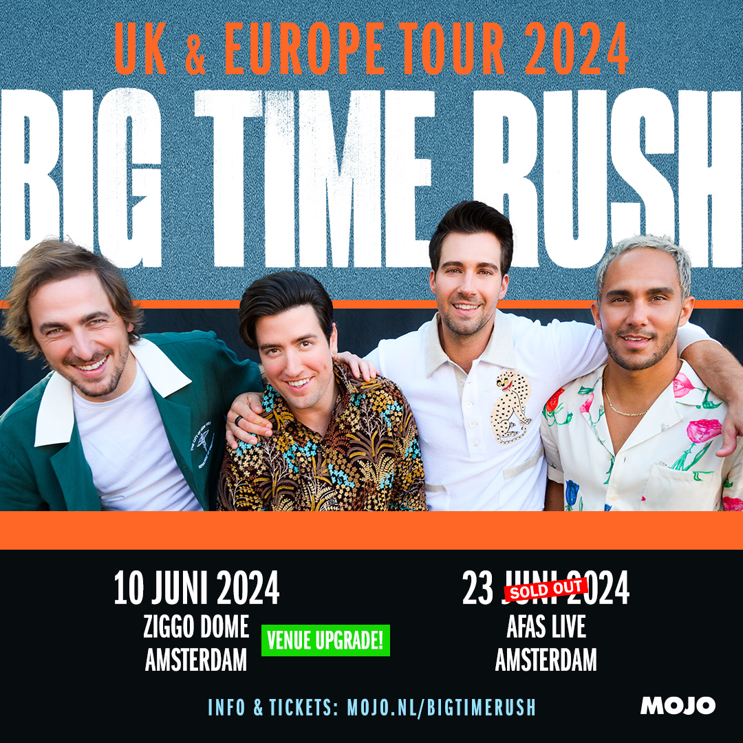 Oh, oh, oho, ooooh 🎶 #Rushers, zitten jullie klaar? 🙌 De kaartverkoop voor het concert van #BigTimeRush is zojuist gestart 😱 Op maandag 10 juni 2024 staat de razend populaire Amerikaanse boyband voor het eerst in de #ZiggoDome 🔥 Scoor je tickets nu 👉bit.ly/ZD-BigTimeRush