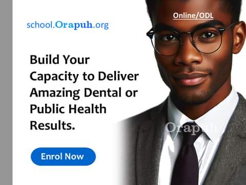 Orapuh School is Africa's leading online and ODL research-intensive dental and public health institution.  

Visit school.orapuh.org to learn more and start your journey with us today. 

#orapuh  
#healthcare