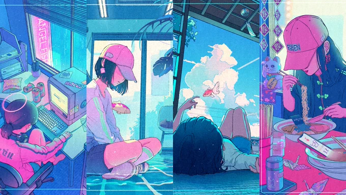 wacca作品集『泳ぐ夢を見た。』発売中です日常のような非日常のような、境界線のないグラデーションの世界をお楽しみください。出版社:芸術新聞社 