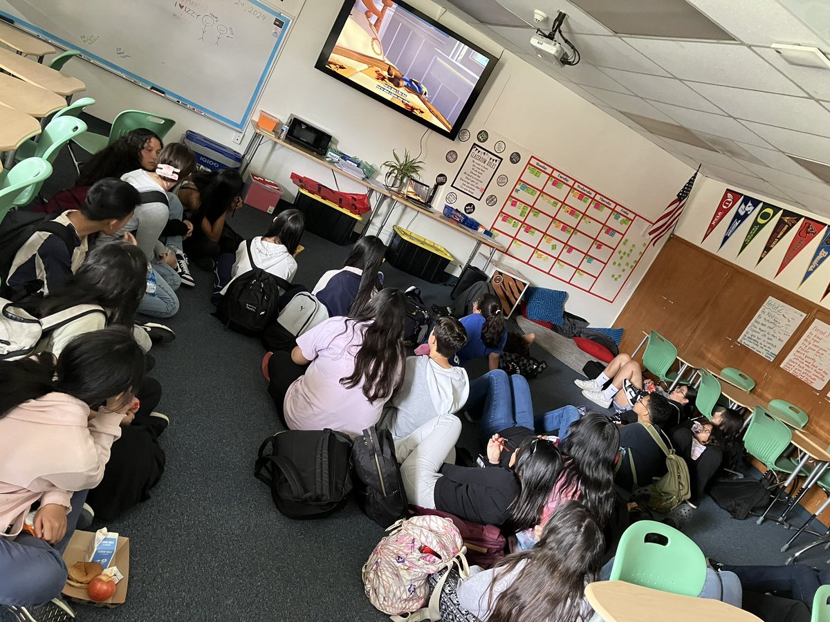 ASB hosted a lunchtime movie today! ♥️🤍🖤 #wgis #wcusd #walnutgrove #gohawks #hawksrock #asb #movieday @WestCovinaUSD @WalnutGroveInt