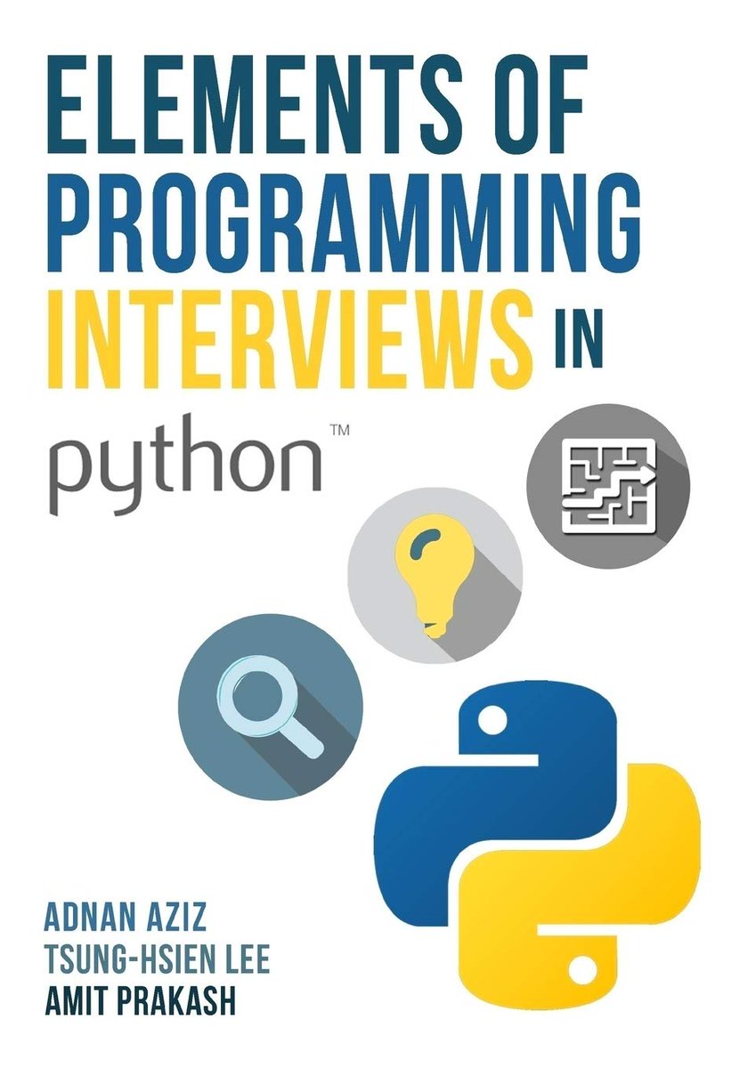 Elements of Programming Interviews in Python: The Insiders' Guide  amzn.to/4b9EvET

#python #programming #developer #programmer #coding #coder #webdev #webdeveloper #webdevelopment #pythonprogramming #pythonquiz #ai #ml #machinelearning #datascience