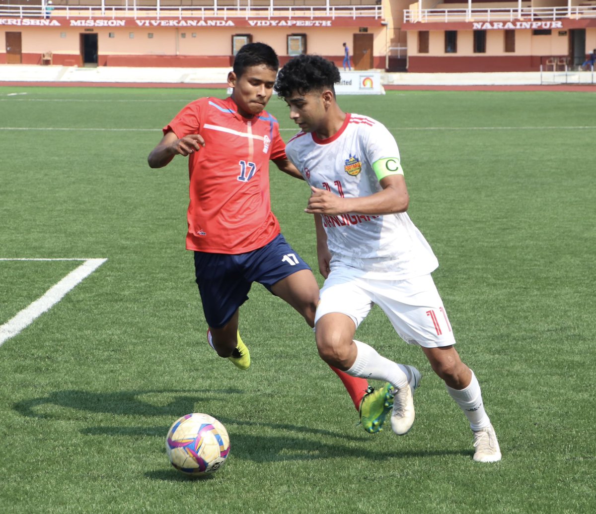 Chandigarh secured their first win in the Swami Vivekananda U20 Men's NFC with an impressive 7-2 victory over Himachal Pradesh! ⚡️ #IndianFootball ⚽️