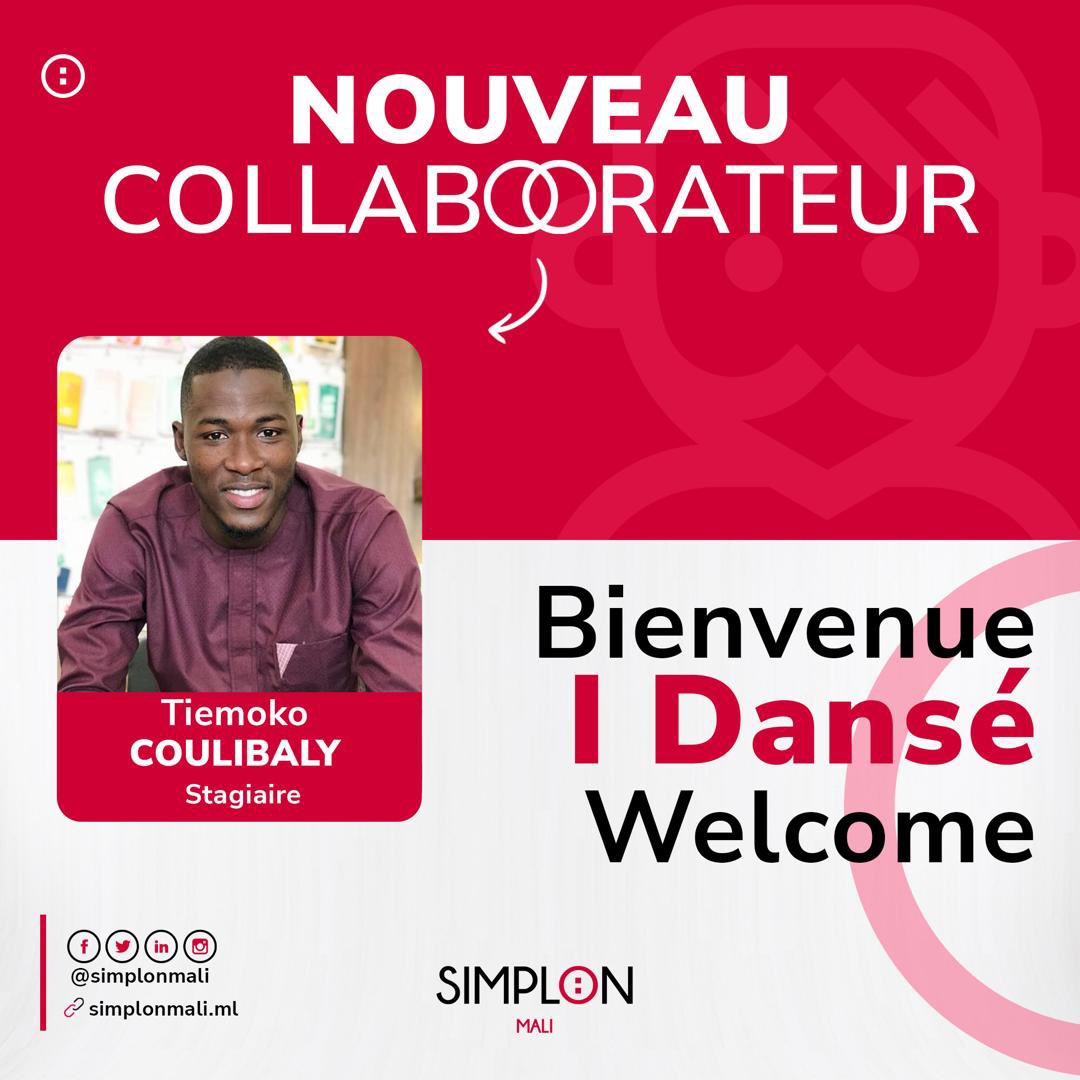 #simplonactu 

Nous sommes heureux d'annoncer l'arrivée de <a href="/Tiem_Coulibaly/">Tiem Coulibaly</a> en stage en tant que Graphiste au sein de l'équipe Simplon Mali.🇲🇱 

Bienvenue à bord, Tiemoko! Nous sommes impatients de travailler avec toi.

#Simplonmali #tech #digital #inclusion #developpement