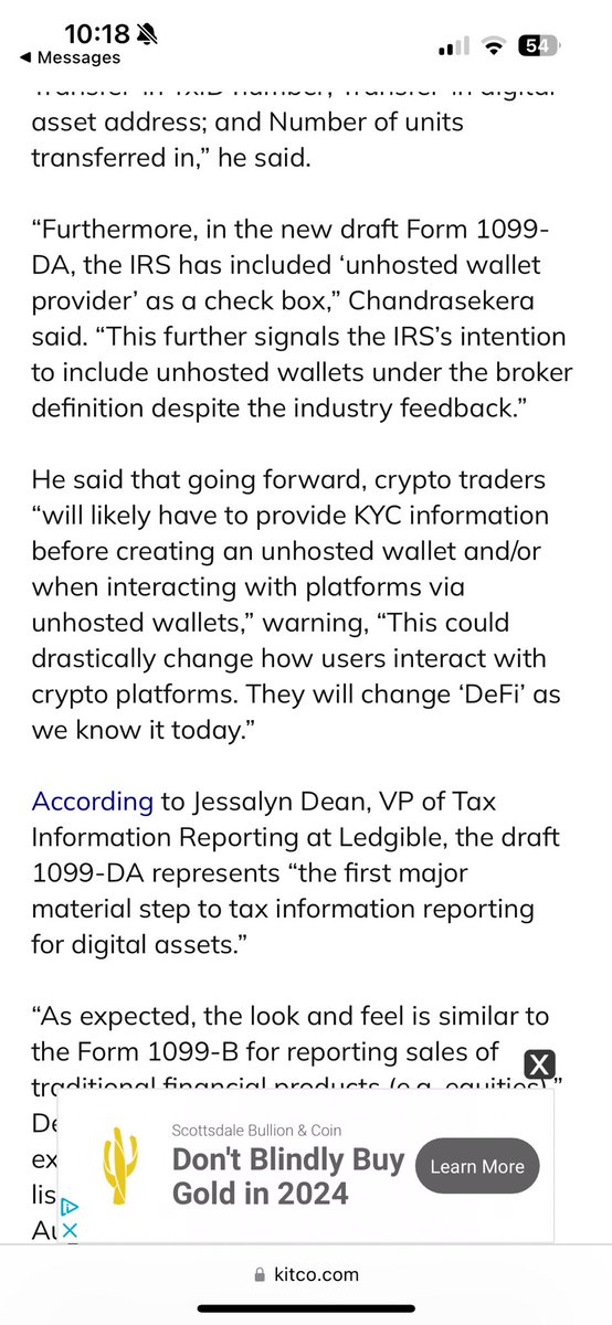This is fucking horseshit! Taxing #capitalgains at 45% & believing that #defi wallet providers can actually report on users? Tell me HOW you will provide kyc when creating a wallet. Who will police that? #LUNACY