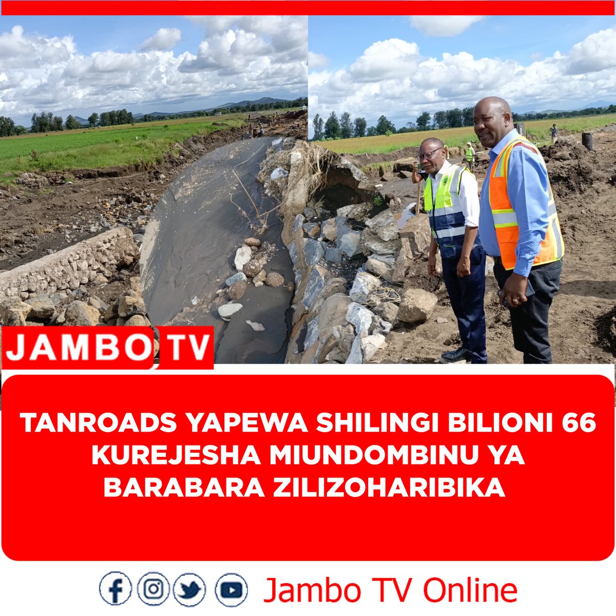 Serikali ya Jamhuri ya Muungano wa Tanzania imetoa Shilingi Bilioni 66 kwa ajili ya kuanza urejeshaji wa miundombinu ya barabara zilizoharibika nchini. Fedha hizo tayari zimegawanywa kwa mameneja wa TANROADS mikoa yote iliyoathirika kwa ajili ya kufanya kazi kwa haraka usiku na