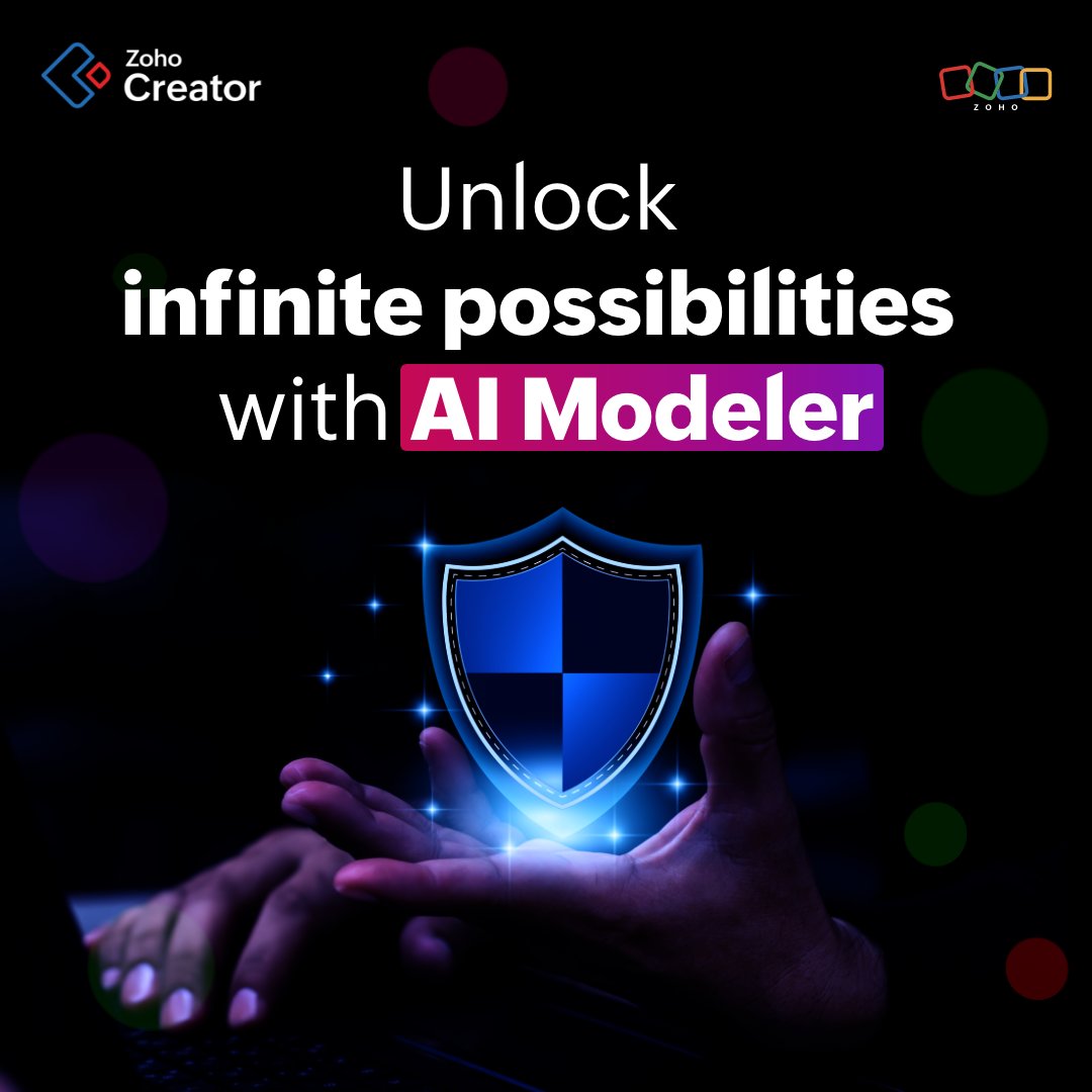 Discover how you can leverage Zoho Creator's AI Modeler to enhance your business operations. Craft tailored AI models to meet your business demands, elevating your apps and revealing actionable insights. 🔗 zurl.co/5hZR #AI #Zoho #LowCode