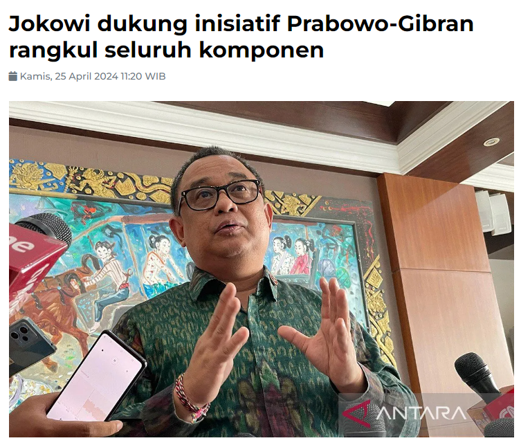 Jokowi dukung inisiatif Prabowo-Gibran rangkul seluruh komponen

Presiden Joko Widodo mendukung inisiatif pasangan Prabowo-Gibran untuk merangkul seluruh komponen bangsa dalam mewujudkan Indonesia Maju.

#PrabowoSubianto 
#GibranRakabuming 

antaranews.com/berita/4074192…