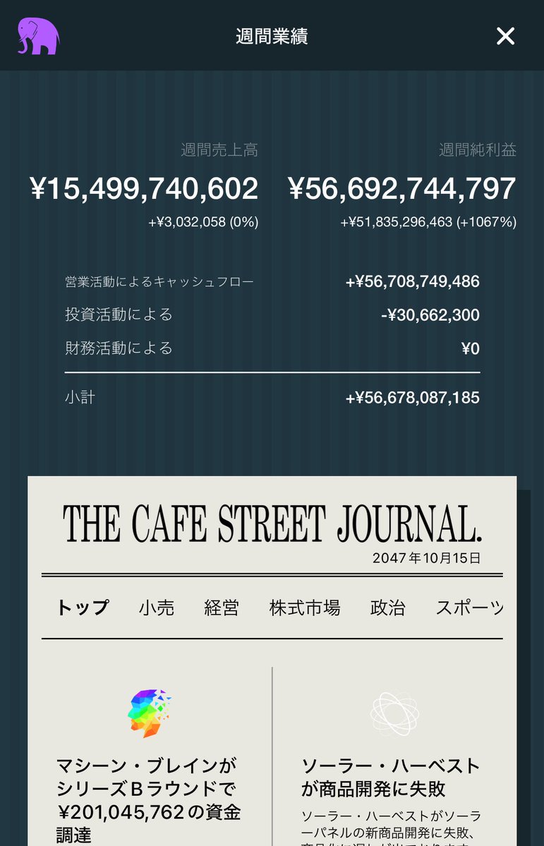 yu29ozaki's tweet photo. 現実でもこれくらい欲しい🥺
 #coffeeinc2 https://t.co/RDjwHOobtw