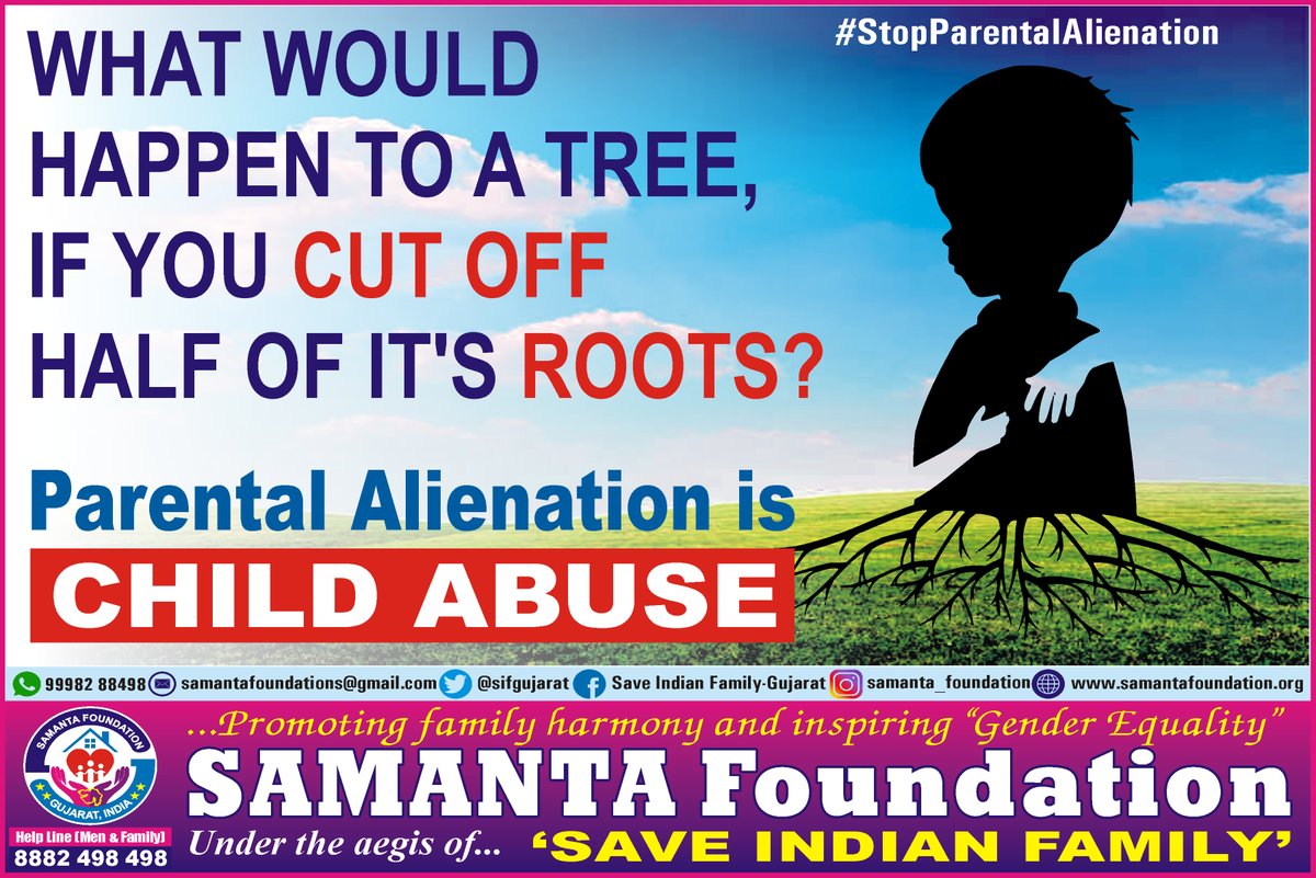 DaxeshVania's tweet photo. It’s #ParentalAlienationAwarenessDay today (25th April).
#ParentalAlienation is crime against humanity.
#EndParentalAlienation🚸
#StopFatherAlienation
#StopCoerciveControl🔒
#SharedParenting👥
#FamilyCourt
@NCPCR_
@OfficeofARM
@arjunrammeghwal
@India_NHRC
@UNICEFIndia
@sifgujarat https://t.co/HBoBMiKSyc