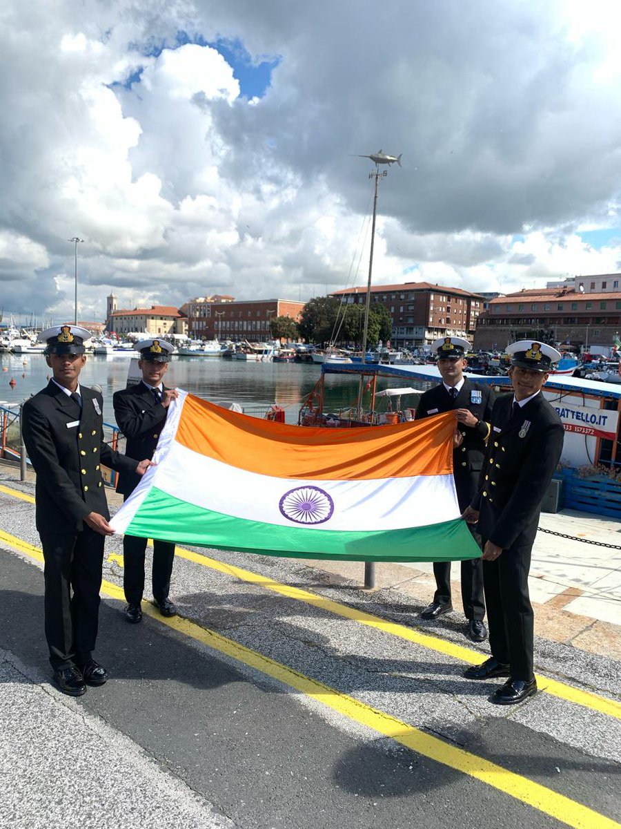 India-Italy Friendship 🇮🇳🤝🇮🇹 IndianNavalAcademy team reached Livorno to participate in Annual Sailing Competition seeking to strengthen camaraderie, interoperability & enhance maritime cooperation amongst 35 participating countries. @indiainitaly conveys good wishes to the team