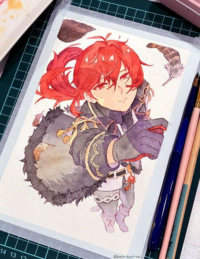 nother #diluc painting #genshinimpact #原神 #watercolor #透明水彩