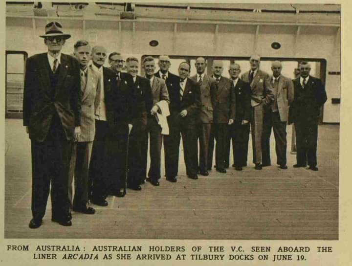 #AnzacDay2024 Australian Victoria Cross holders arrive in England for the 1956 VC Centenary Celebrations. #lestweforget2024