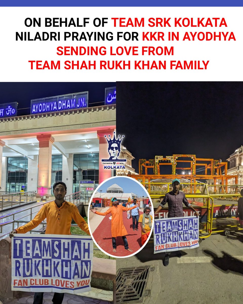 Team SRK Kolkata Member Praying For KKR In Ayodhya @KKRiders @iamsrk @teamsrkfc