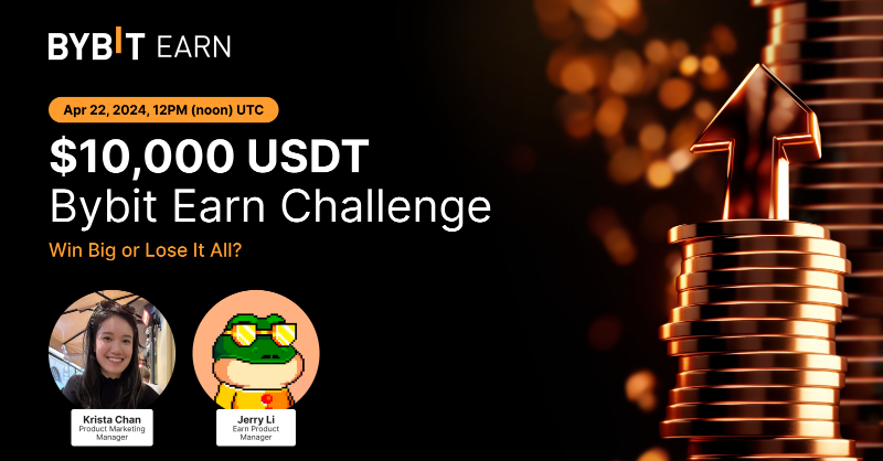 Bybit_Official's tweet photo. 📺 Join Jerry Li, Earn Product Manager &amp; our Host, Krista Chan, Product Marketing Manager on Bybit Earn Challenge livestream!

🎉 Claim your slice of 10,000 USDT prize pool! 

Click👇to join! Only till Apr 29, 2024, 12PM (noon) UTC, Hurry!