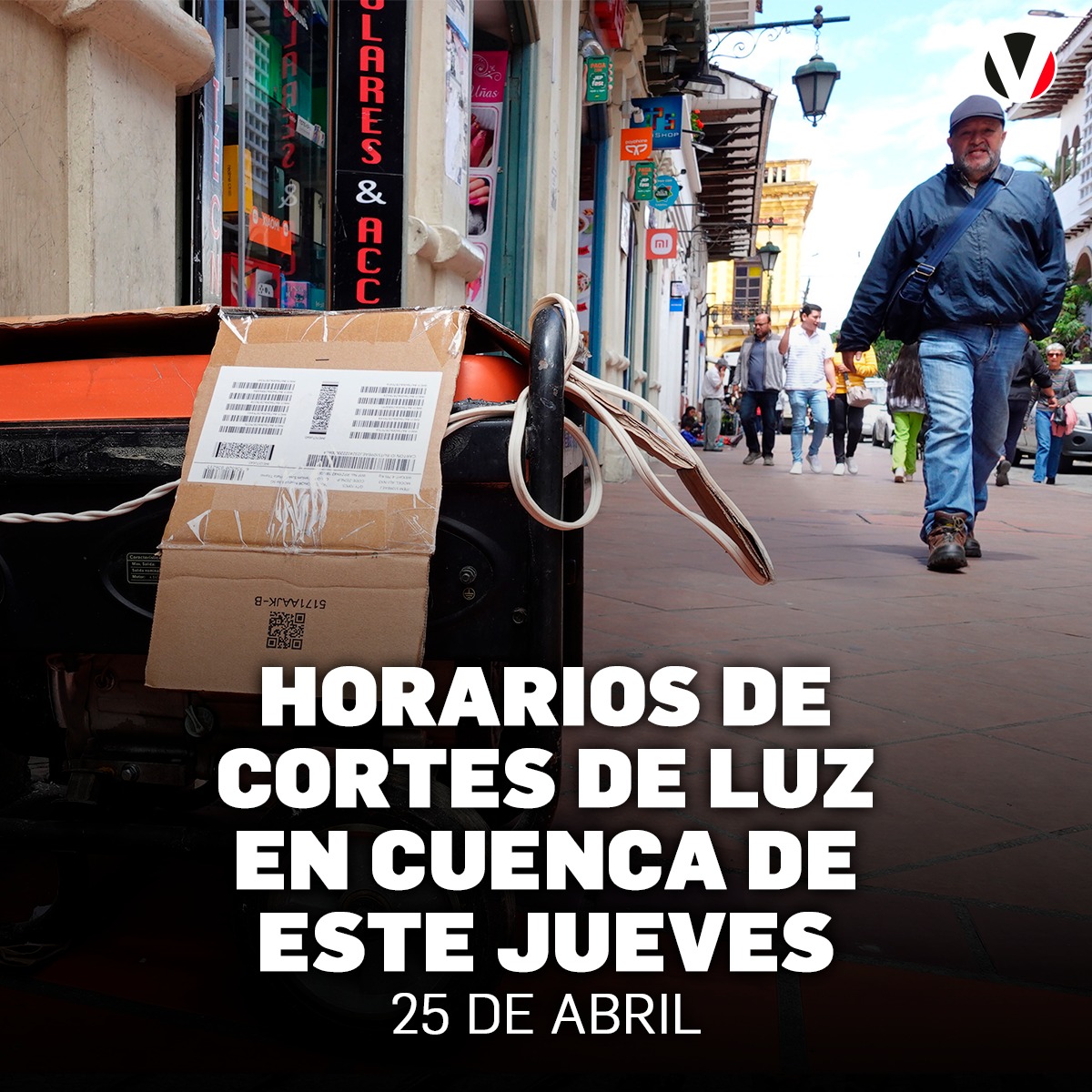 revistavistazo's tweet photo. #ATENCIÓN | Este jueves 25 de abril continuarán los cortes de luz a nivel nacional. ¿Vive en Cuenca? Entérese de cuándo ocurrirán apagones de hasta tres en su sector ▶️ https://t.co/PCepcsP3CN https://t.co/mkXtONPJOe
