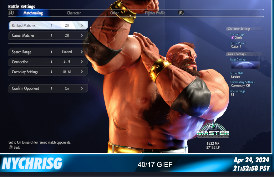 NYChrisG's tweet photo. Ended it at 1832 playing Gief for a couple hours. Went 40/17 in sets. See guys, that EZ LOL https://t.co/o2TUabNDEc