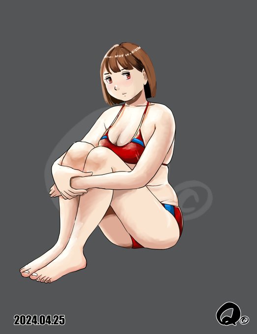 ヒカル先生のポーズカタログイラスト        
その⑱座り編 体育座り 