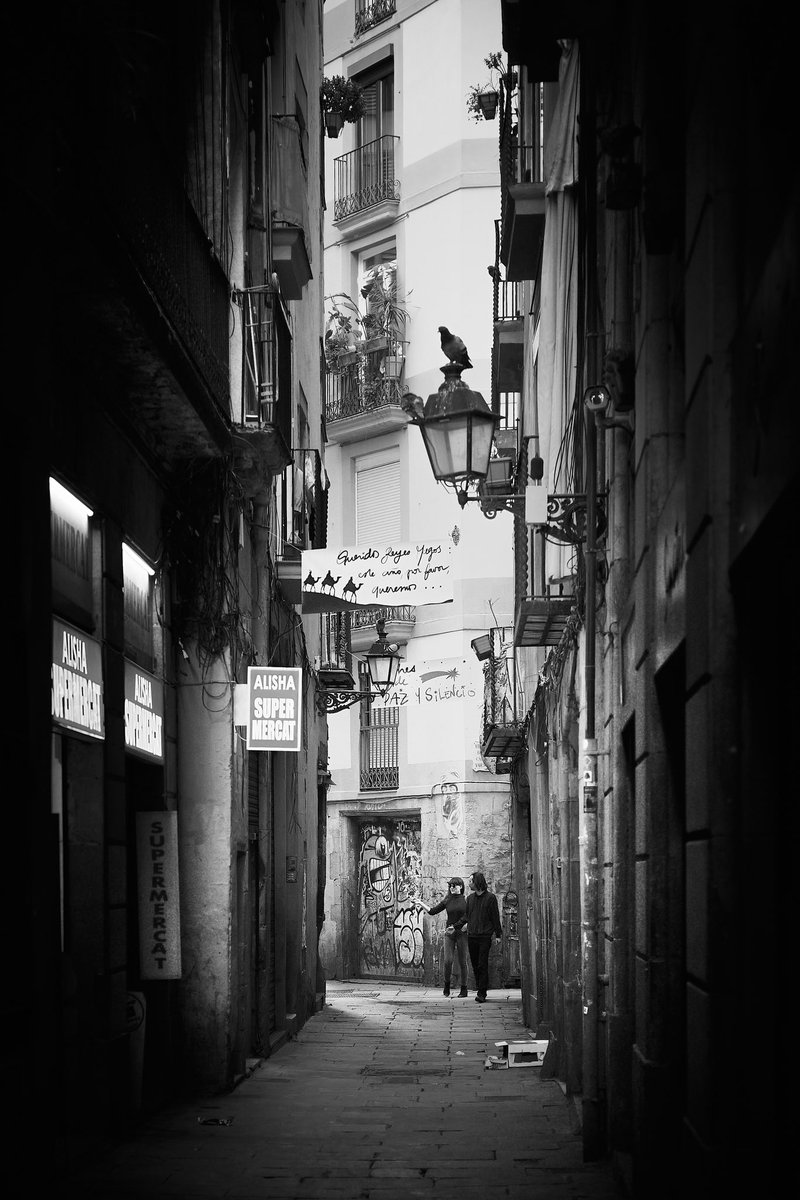 Orientation in a maze of alleys 📸 Fujifilm X-T4 📷 Fujinon XF 35mm F2 R WR ⚙️ ISO 400 - f/2.0 - Shutter 1/320 #Barcelona #StreetPhotography #BlackAndWhite #storytelling #photography