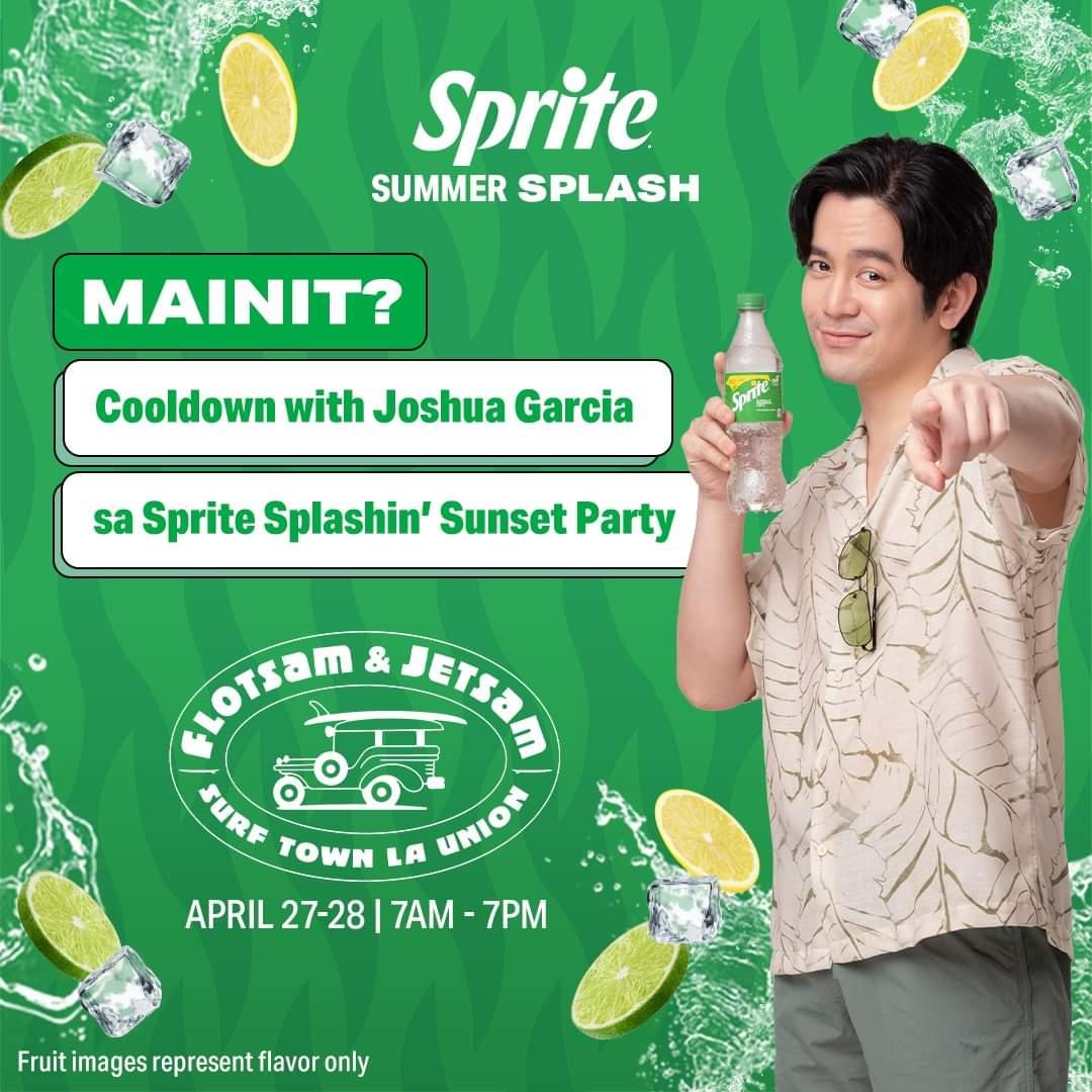 TeamJoshuaHK's tweet photo. Cool Ka Lang kasama ang Sprite and Joshua Garcia sa Sprite Splashin' Party ngayong April 28, 2024 sa Flotsam & Jetsam, La Union! @iamjoshuagarcia 💚
#CoolKaLang #SpriteSummer
©spritePH 📸 https://t.co/HAUiyI81vO