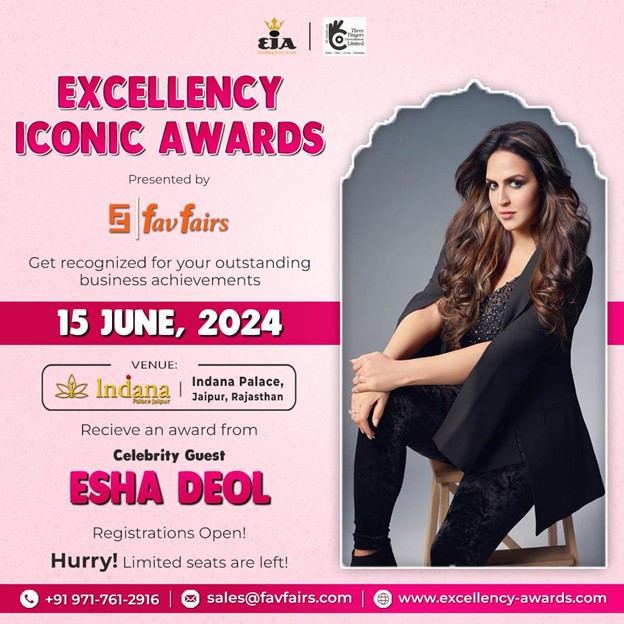 'Mark your calendars The stage is set for the glitz and glamour of the Excellency Iconic Awards at the majestic Indana Palace Jaipur on June 15, 2024.  #excellencyiconicawards #jaipurevents #eshadeol #celebrateexcellence #awardsnight #jaipurstyle #iconicmoments #redcarpetready