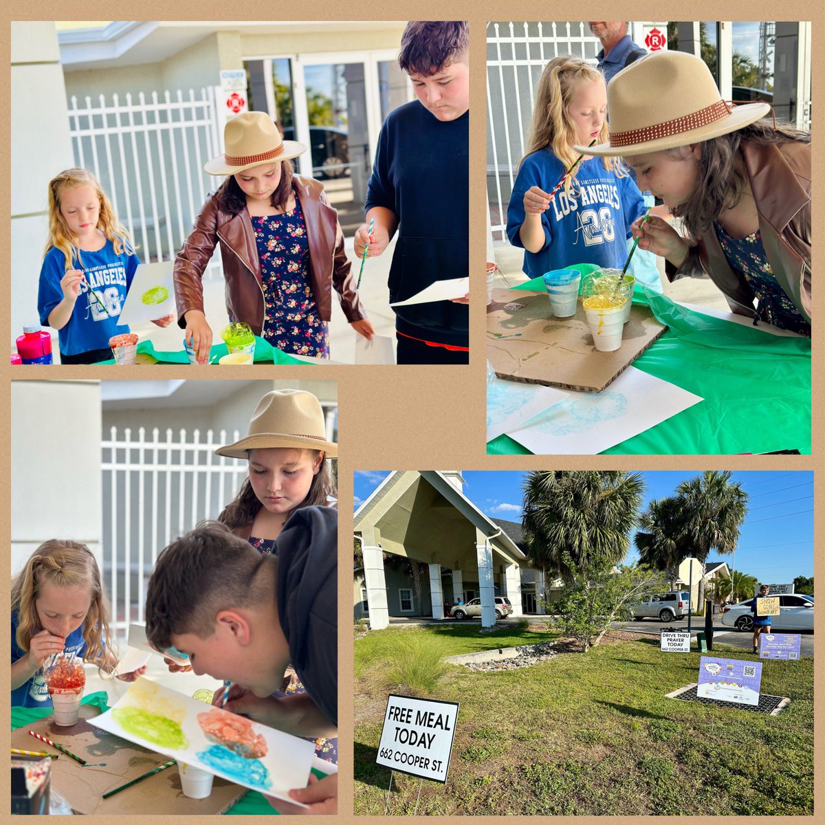 The Burgers & Bubbles Fun event at Punta Gorda’s Church of God of Prophecy was fun for parents and kids alike! Cars lined up for the free food, while kids made bubble art & got snow-cones & bracelets. @remakelearning @RemakeDays @ThePattersonFdn #remakedays #SuncoastRemakeDays