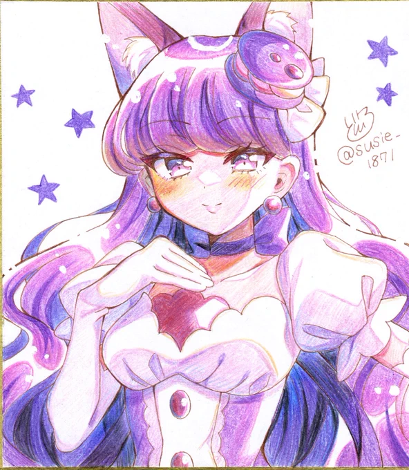 キュアマカロン、できあがり!#precure#色紙 