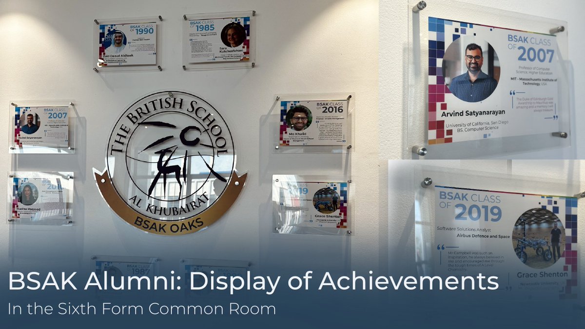 ‼️ A new addition to the Sixth Form Common room, a stunning display of our alumni's success stories inspiring students and showing what hard work can achieve. 🧑‍🎓🏫#bsak #bsaksixthform #success #university #MIT