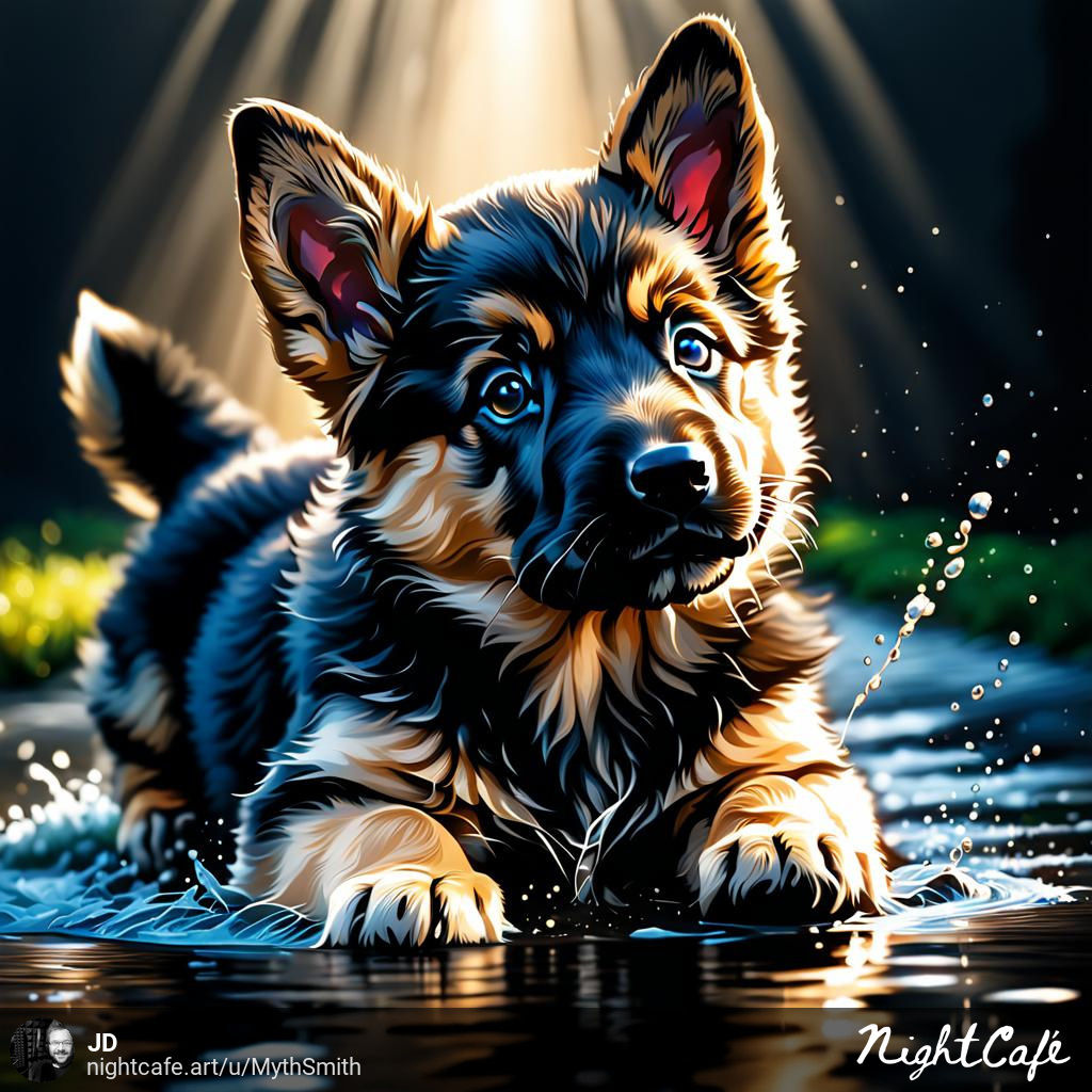 I was working on a series of animated puppy images and this one... cuteness overload. That face! 😍 German Shepherd puppy - made with NightCafe creator.nightcafe.studio/creation/W7Scc… #aiart #nightcafe #digitalart #puppy #GermanShepherd via @NightcafeStudio