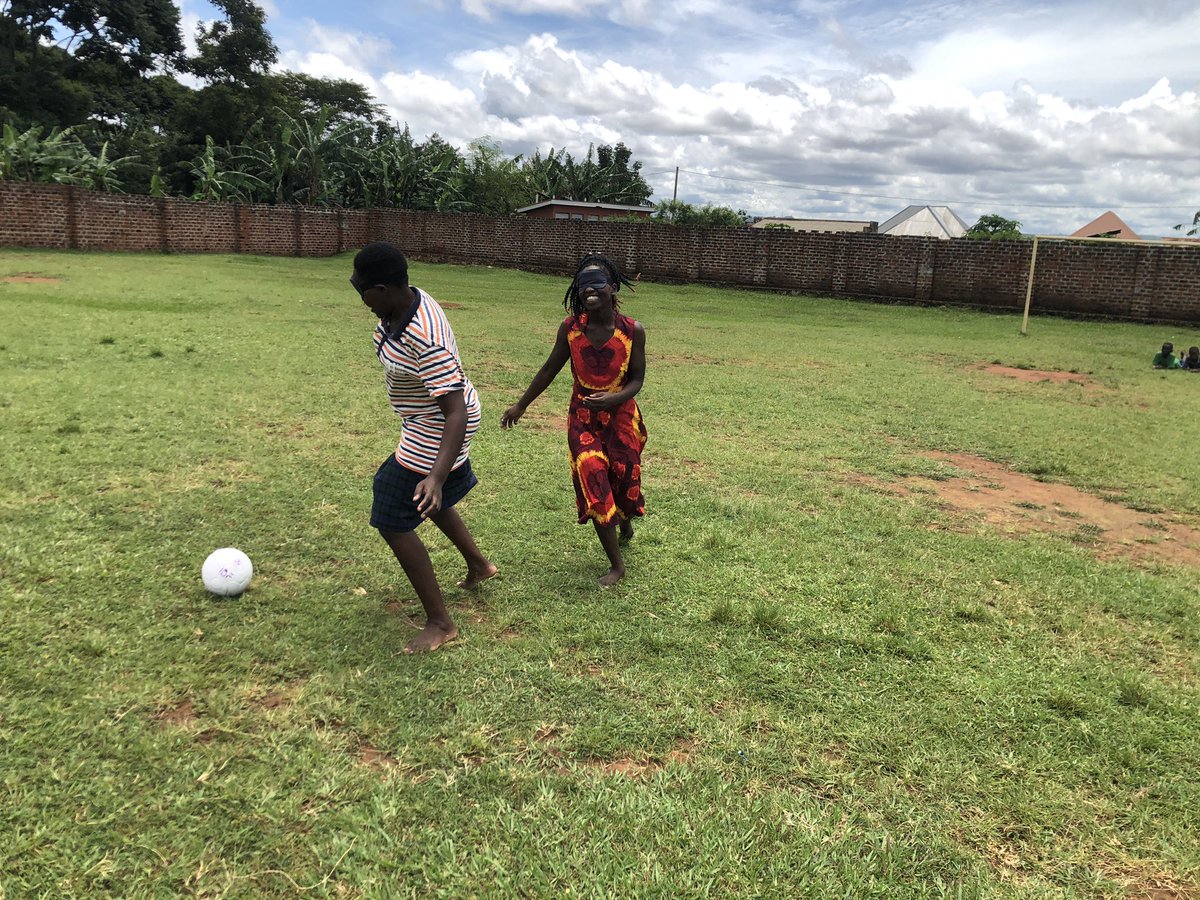 We expanded our reach to New Living Hope Training Center of the Blind in Kikondo, Buikwe district where introduced blind football to male and female students at the center, trained coaches, donated to them balls and eyes shades to use for the game.