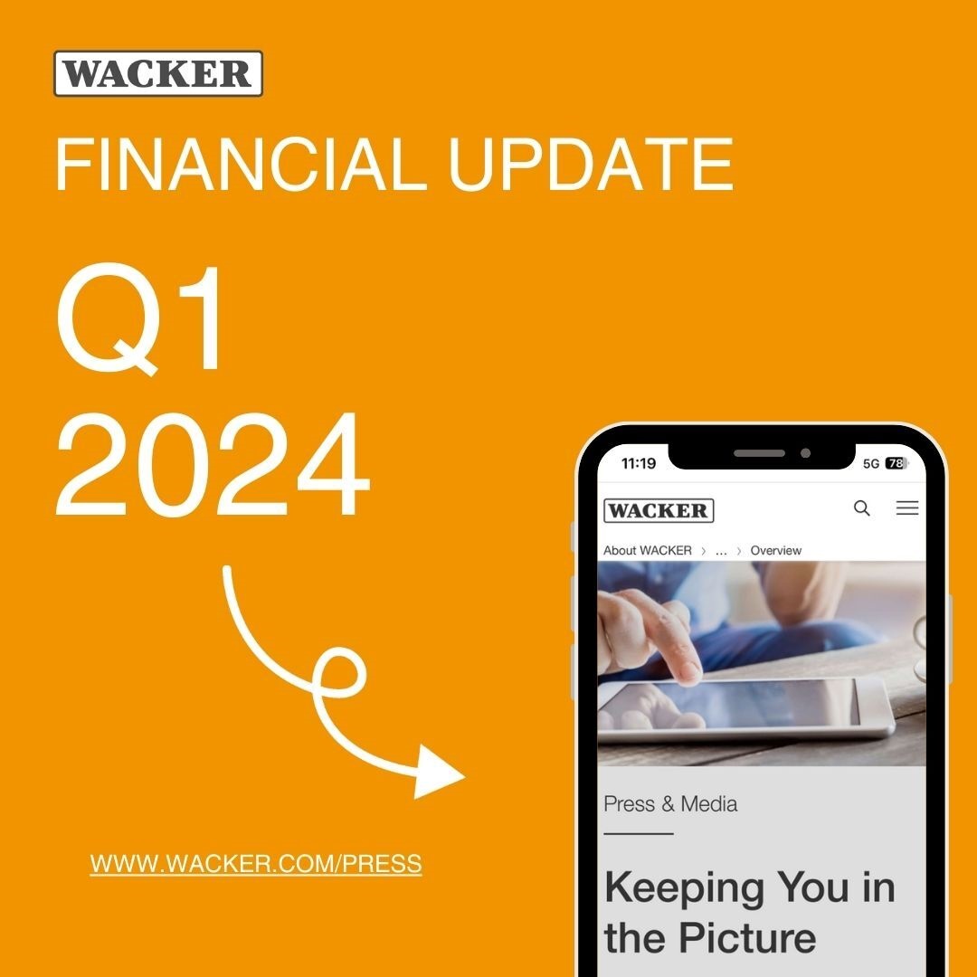We stay below prior-year figures amid lower selling prices in Q1. Learn more in our press release here 👉 wch.ag/LahJ5

#WACKER #stakeholder #pressrelease #IR #WCH #Q1